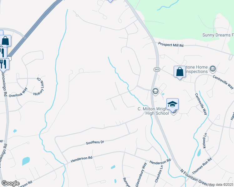 map of restaurants, bars, coffee shops, grocery stores, and more near 1310 Valley Oak Way in Bel Air