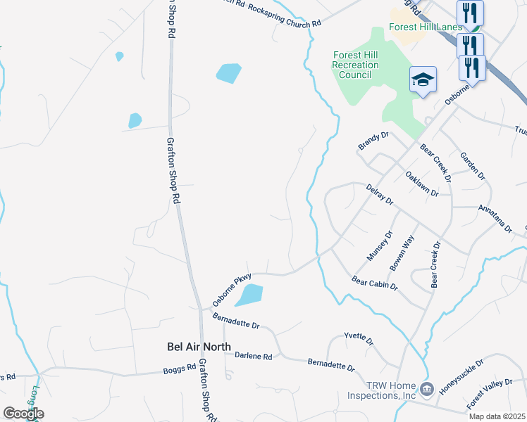 map of restaurants, bars, coffee shops, grocery stores, and more near 908 Charisma Court in Forest Hill