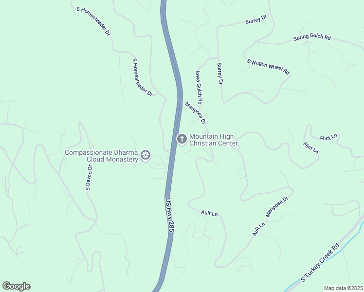 map of restaurants, bars, coffee shops, grocery stores, and more near 8444 US Highway 285 in Morrison