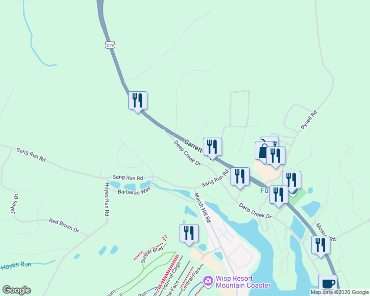 map of restaurants, bars, coffee shops, grocery stores, and more near 2778 Deep Creek Drive in McHenry