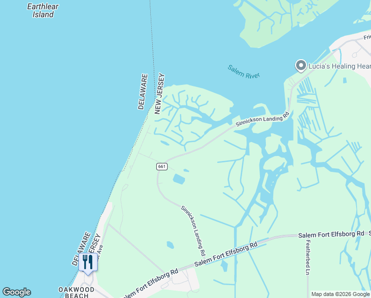 map of restaurants, bars, coffee shops, grocery stores, and more near 166 Sinnickson Landing Road in Salem