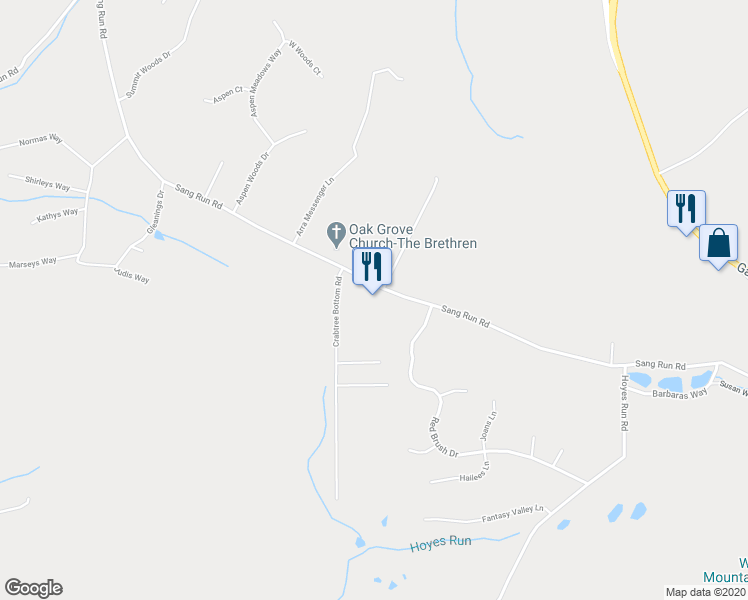 map of restaurants, bars, coffee shops, grocery stores, and more near 6690 Sang Run Road in McHenry