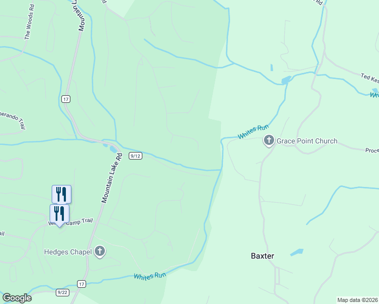 map of restaurants, bars, coffee shops, grocery stores, and more near 986 Walden Road in Hedgesville