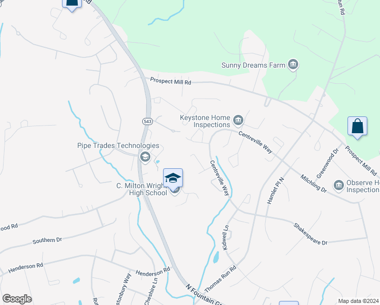 map of restaurants, bars, coffee shops, grocery stores, and more near 1847 Glendale Lane in Bel Air