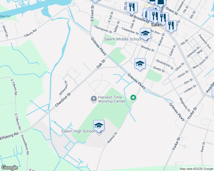 map of restaurants, bars, coffee shops, grocery stores, and more near 167 Cook Avenue in Salem