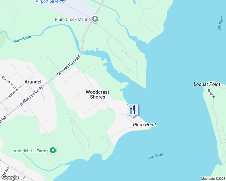 map of restaurants, bars, coffee shops, grocery stores, and more near 137 Plum Point Road in Elkton