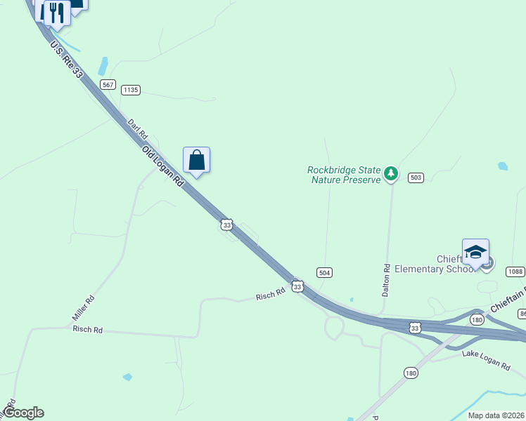 map of restaurants, bars, coffee shops, grocery stores, and more near in Rockbridge