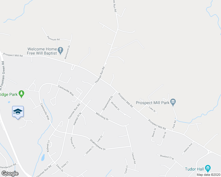 map of restaurants, bars, coffee shops, grocery stores, and more near 1102 Prospect Mill Road in Bel Air