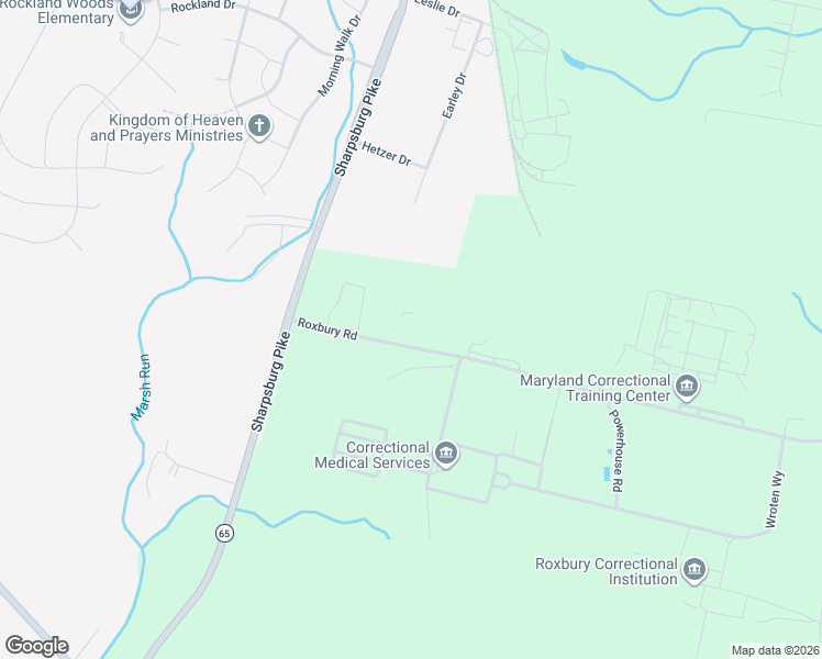 map of restaurants, bars, coffee shops, grocery stores, and more near 18500 Roxbury Road in Hagerstown
