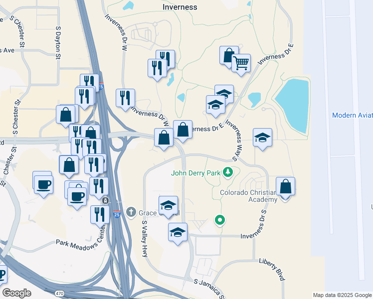 map of restaurants, bars, coffee shops, grocery stores, and more near in Meridian