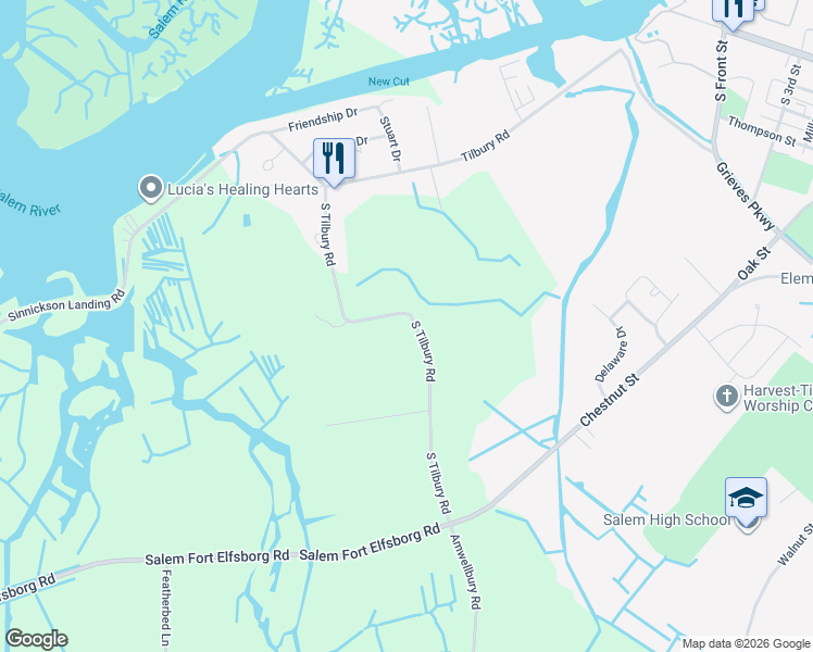 map of restaurants, bars, coffee shops, grocery stores, and more near 66 South Tilbury Road in Salem