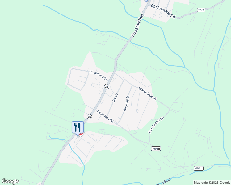 map of restaurants, bars, coffee shops, grocery stores, and more near 20 Joy Drive in Ridgeley