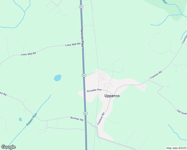 map of restaurants, bars, coffee shops, grocery stores, and more near 16017 Hanover Road in Upperco