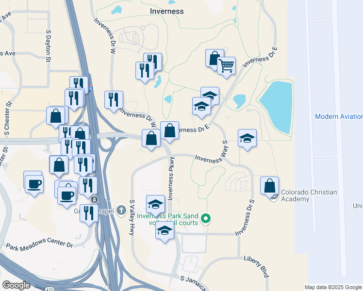 map of restaurants, bars, coffee shops, grocery stores, and more near in Meridian