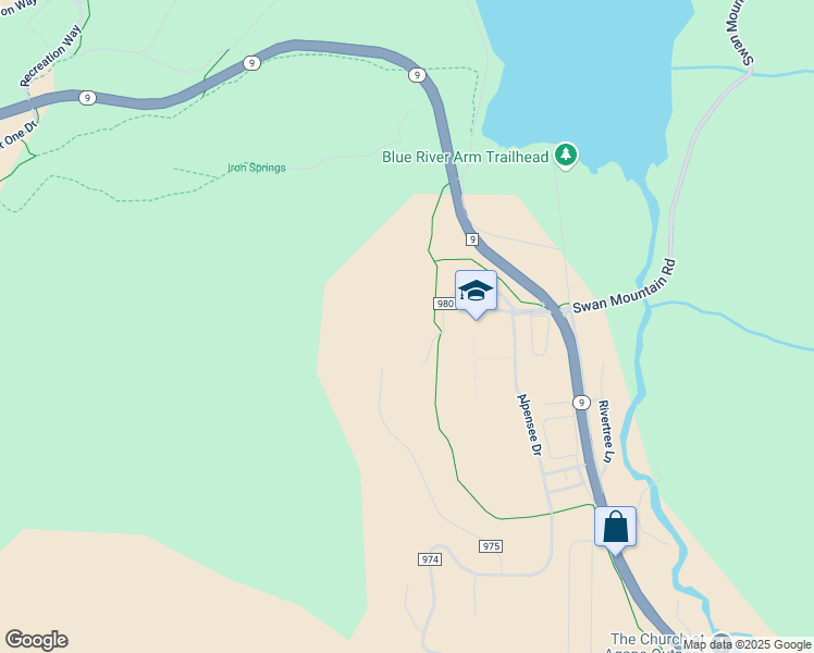 map of restaurants, bars, coffee shops, grocery stores, and more near 600 Alpine Road in Dillon