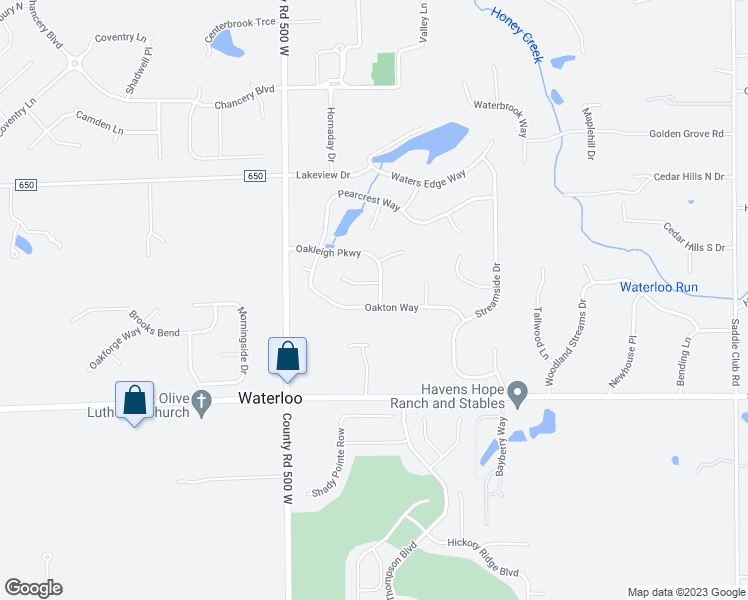 map of restaurants, bars, coffee shops, grocery stores, and more near 4804 Oakton Way in Greenwood