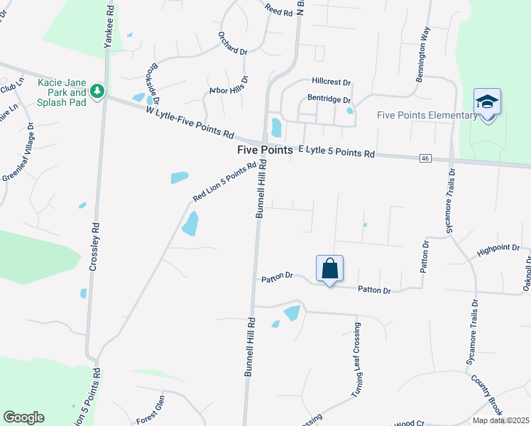 map of restaurants, bars, coffee shops, grocery stores, and more near 15 Stony Pointe Drive in Springboro