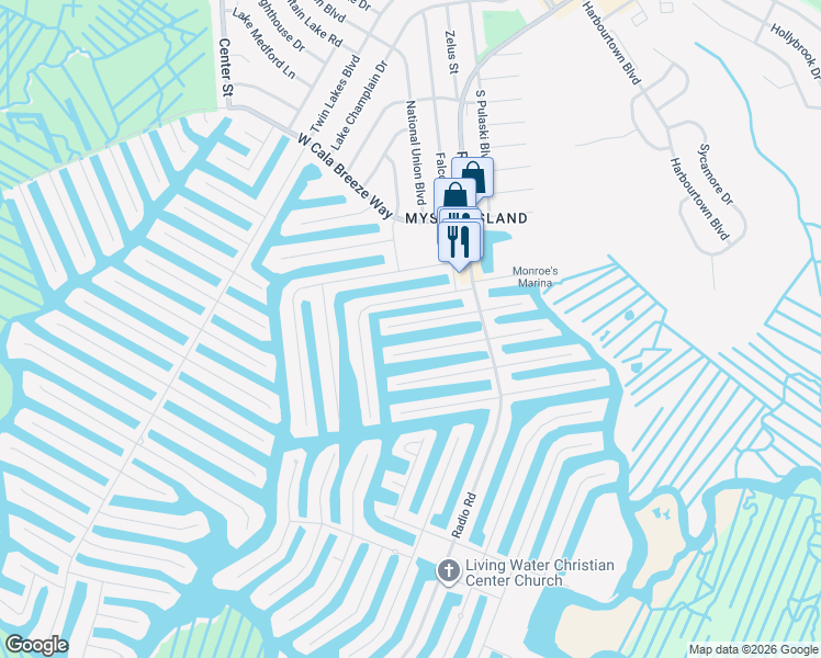 map of restaurants, bars, coffee shops, grocery stores, and more near 24 West Boat Drive in Ocean County