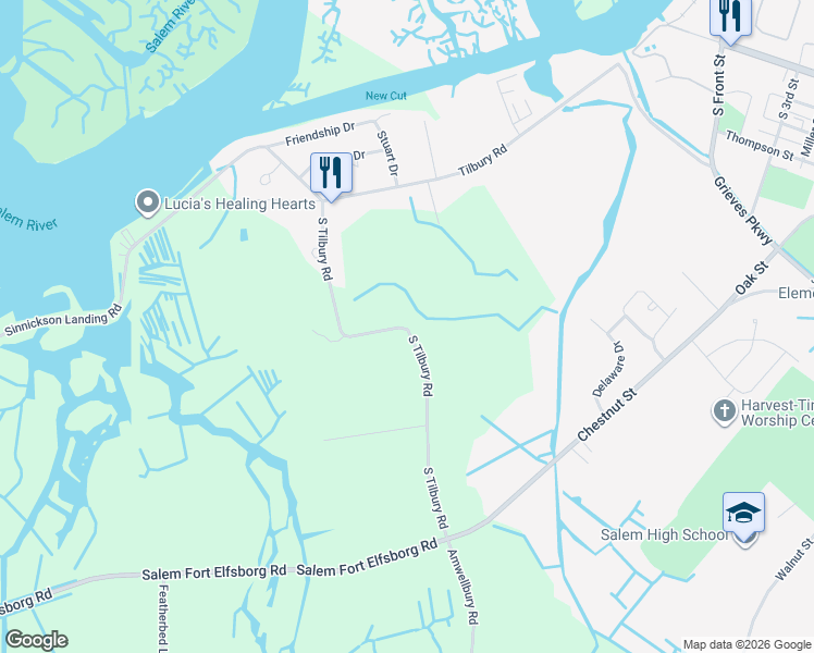 map of restaurants, bars, coffee shops, grocery stores, and more near 66 South Tilbury Road in Salem