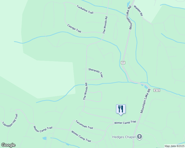 map of restaurants, bars, coffee shops, grocery stores, and more near 72 Sherando Trail in Hedgesville