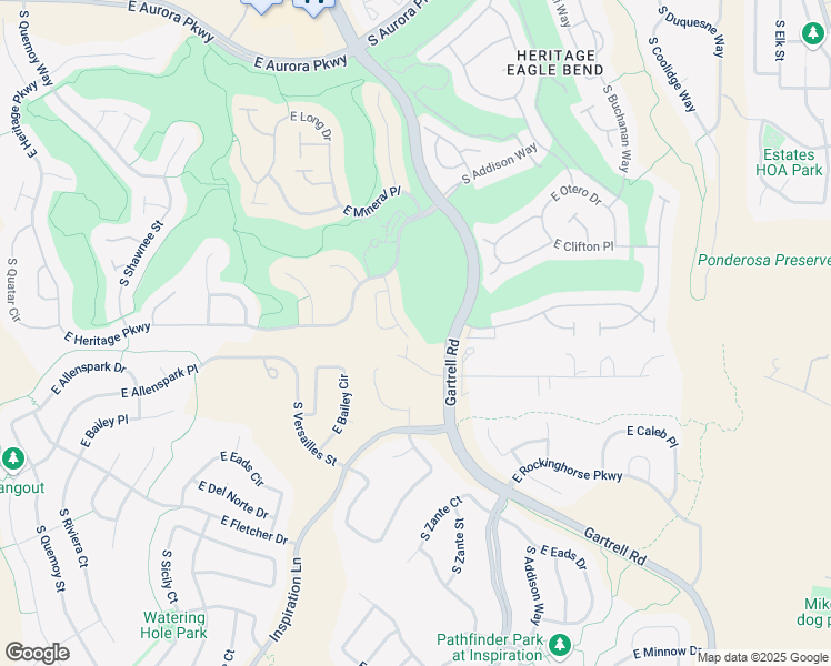 map of restaurants, bars, coffee shops, grocery stores, and more near 8264 South Winnipeg Court in Aurora