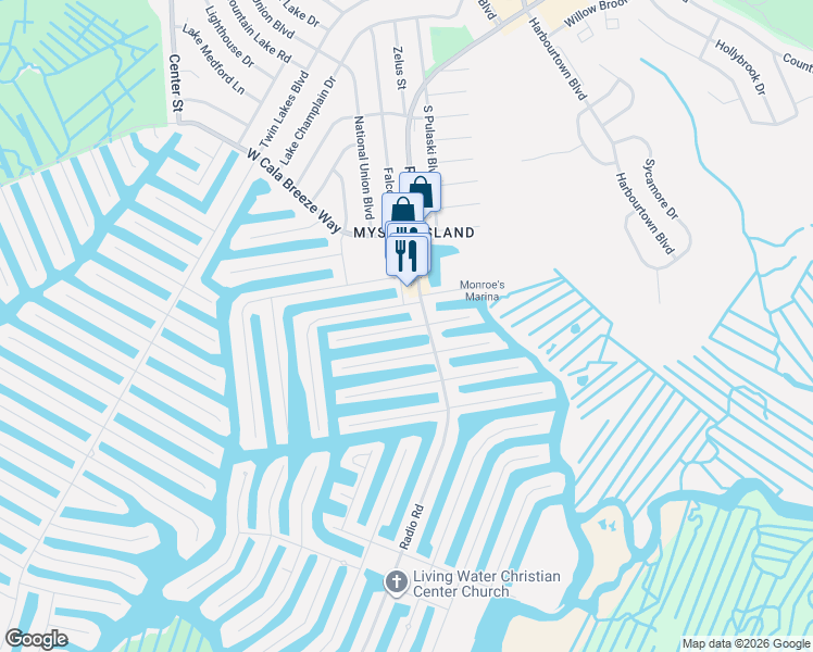 map of restaurants, bars, coffee shops, grocery stores, and more near 984 Radio Road in Ocean County