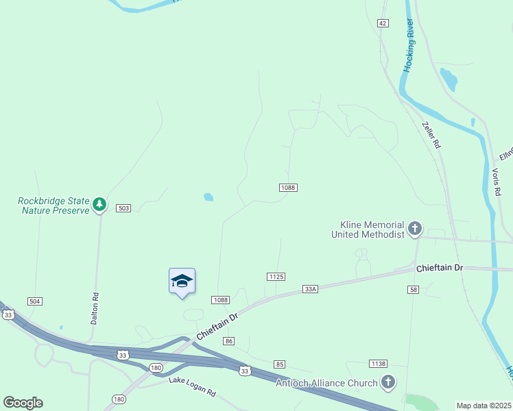 map of restaurants, bars, coffee shops, grocery stores, and more near 11429 Highland Park in Logan