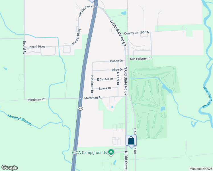 map of restaurants, bars, coffee shops, grocery stores, and more near 126 Lewis Drive in Mooresville