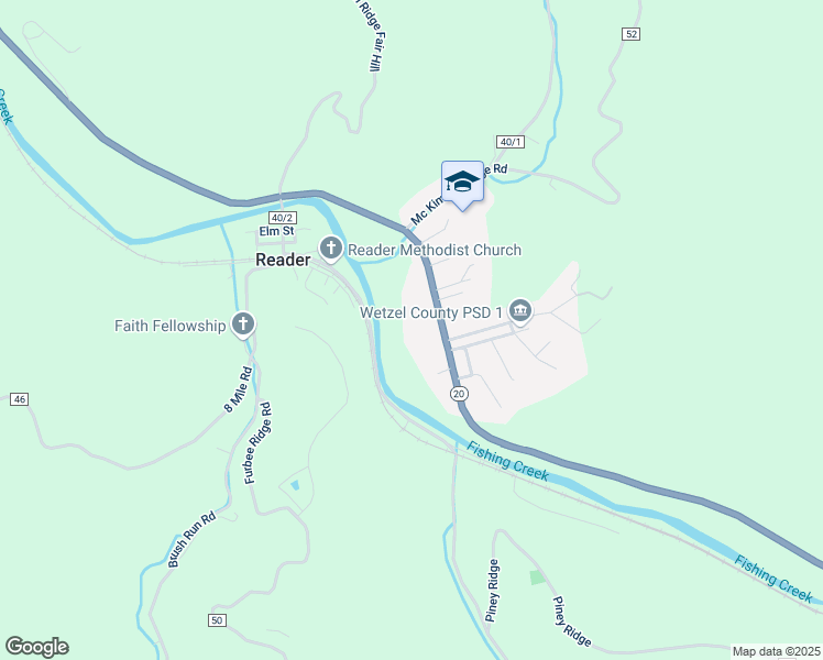 map of restaurants, bars, coffee shops, grocery stores, and more near 9992 Shortline Highway in Reader