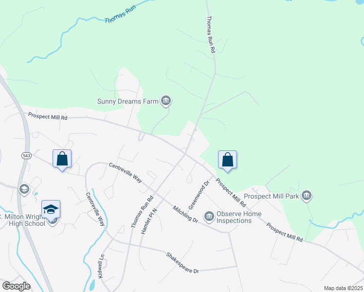 map of restaurants, bars, coffee shops, grocery stores, and more near 1203 Prospect Mill Road in Bel Air