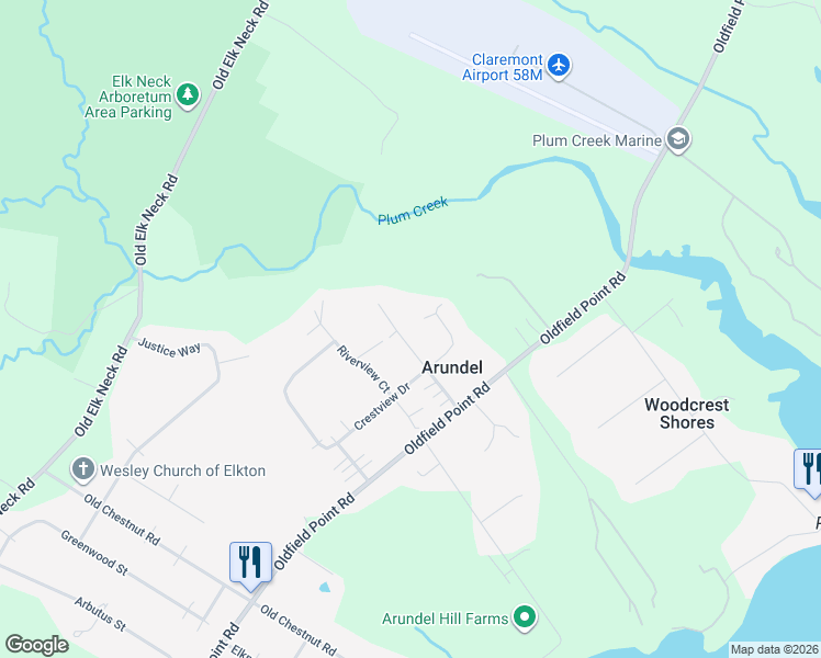map of restaurants, bars, coffee shops, grocery stores, and more near 80 Fieldstone Road in Elkton