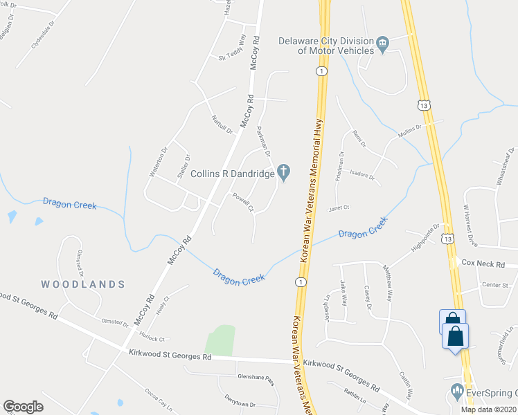 map of restaurants, bars, coffee shops, grocery stores, and more near 742 Parkman Drive in Bear