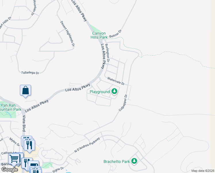 map of restaurants, bars, coffee shops, grocery stores, and more near 5200 Los Altos Parkway in Sparks