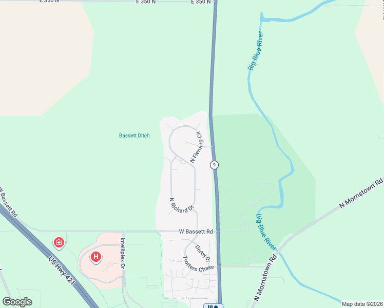 map of restaurants, bars, coffee shops, grocery stores, and more near 2780 North Fleming Circle in Shelbyville