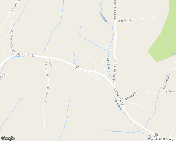 map of restaurants, bars, coffee shops, grocery stores, and more near 16307 Oldtown Road Southeast in Oldtown