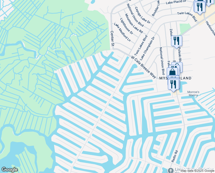 map of restaurants, bars, coffee shops, grocery stores, and more near 14 West Thames Road in Little Egg Harbor Township