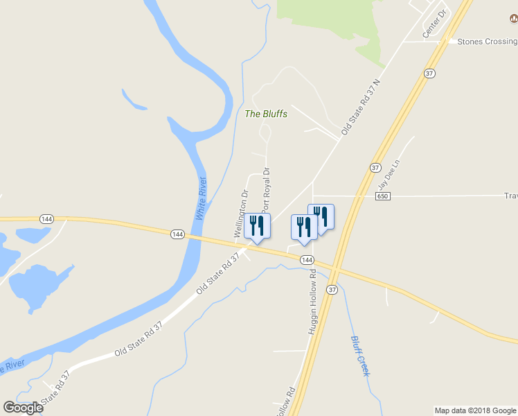 map of restaurants, bars, coffee shops, grocery stores, and more near 9440 Port Royal Drive in Martinsville