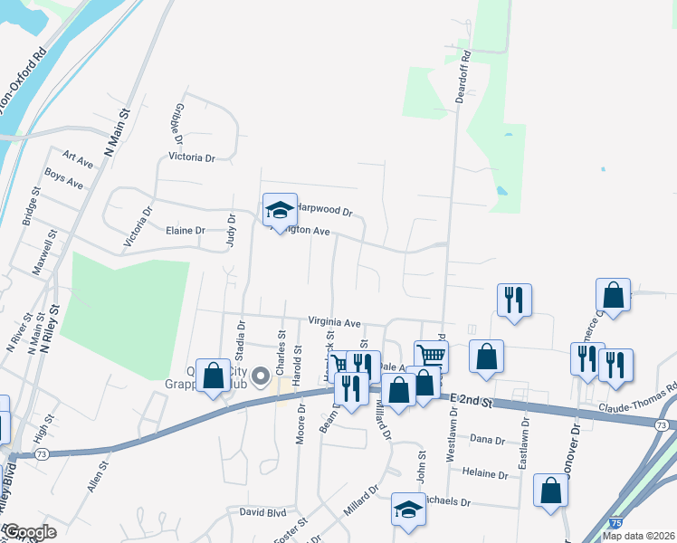 map of restaurants, bars, coffee shops, grocery stores, and more near 240 Hemlock Street in Franklin
