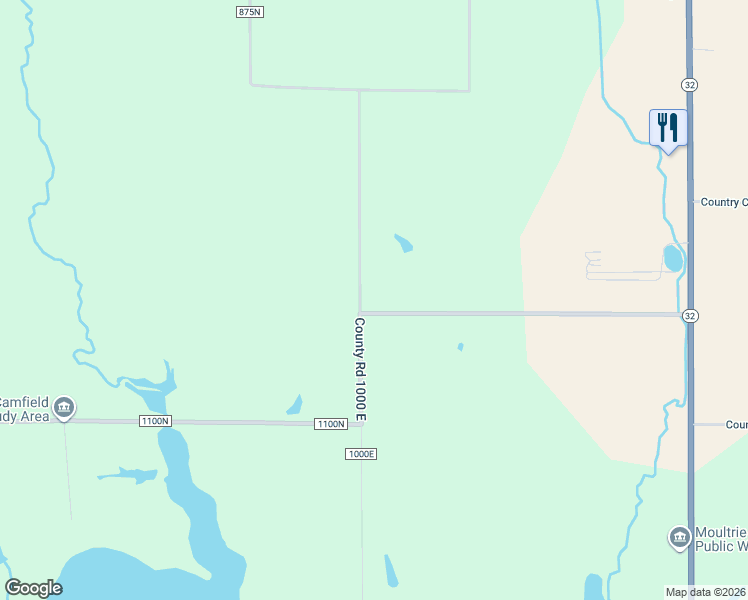 map of restaurants, bars, coffee shops, grocery stores, and more near 1002 Cr 1125n in Sullivan