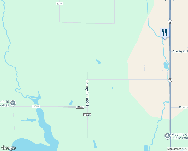 map of restaurants, bars, coffee shops, grocery stores, and more near 1002 Cr 1125n in Sullivan