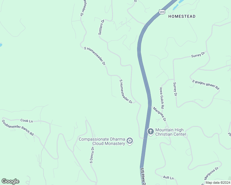 map of restaurants, bars, coffee shops, grocery stores, and more near 8171 South Homesteader Drive in Morrison