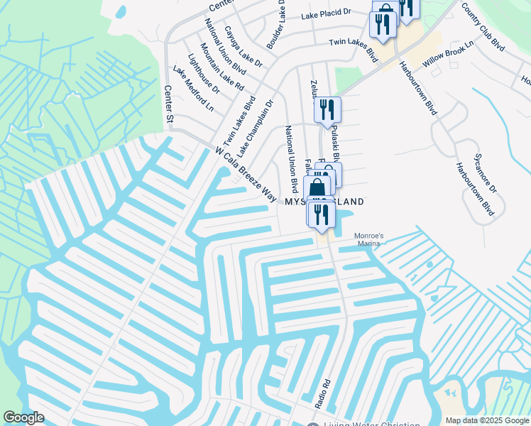map of restaurants, bars, coffee shops, grocery stores, and more near 4 Lake Huron Drive in Ocean County