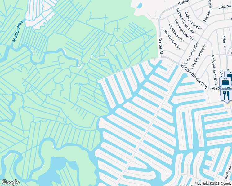 map of restaurants, bars, coffee shops, grocery stores, and more near 31 South Los Angeles Drive in Ocean County