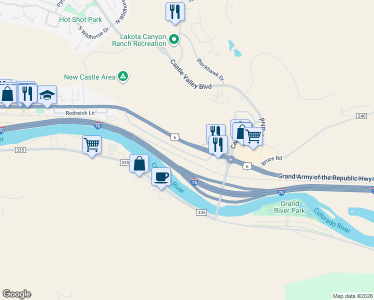 map of restaurants, bars, coffee shops, grocery stores, and more near 758 Burning Mountain Avenue in New Castle