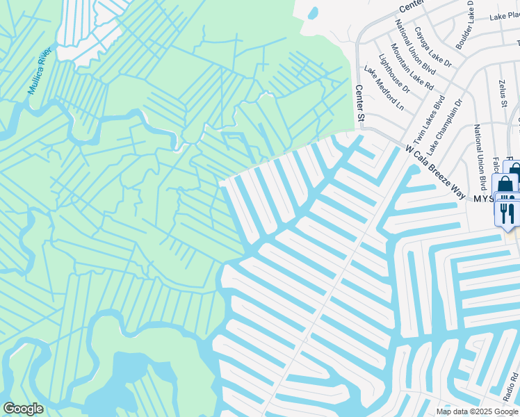 map of restaurants, bars, coffee shops, grocery stores, and more near 31 South Los Angeles Drive in Ocean County