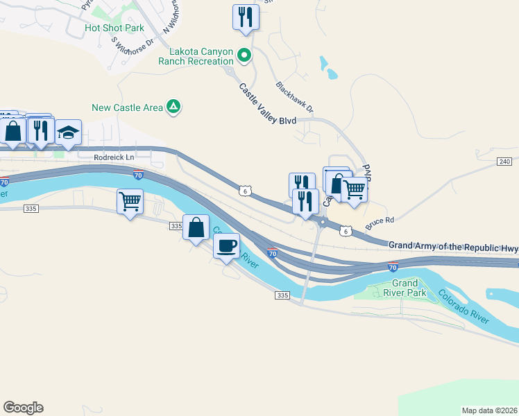 map of restaurants, bars, coffee shops, grocery stores, and more near 758 Burning Mountain Avenue in New Castle