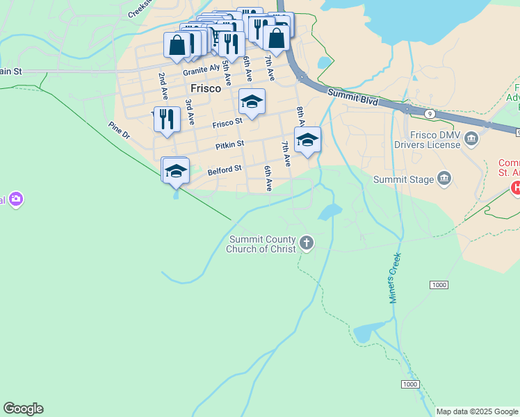 map of restaurants, bars, coffee shops, grocery stores, and more near 570 Bills Ranch Road in Frisco