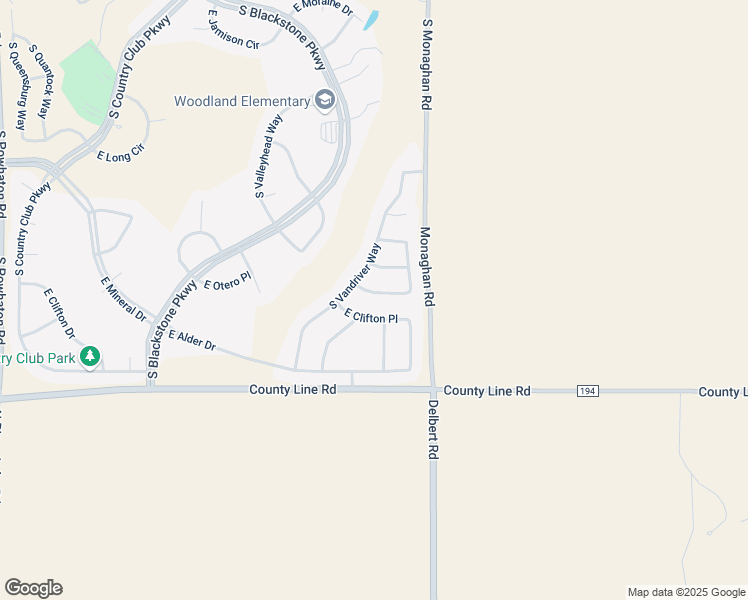 map of restaurants, bars, coffee shops, grocery stores, and more near 27999 East Clifton Place in Aurora