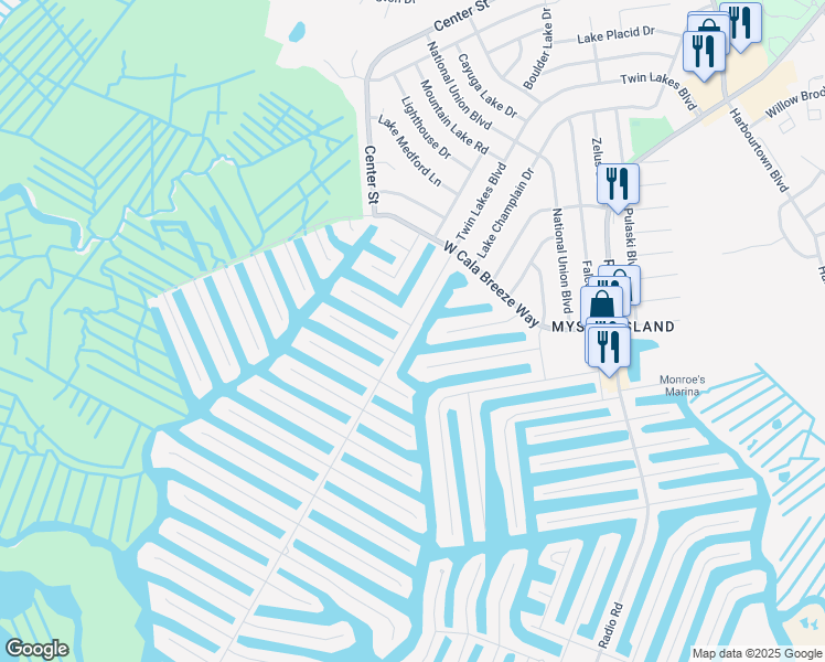 map of restaurants, bars, coffee shops, grocery stores, and more near 441 Twin Lakes Boulevard in Little Egg Harbor Township