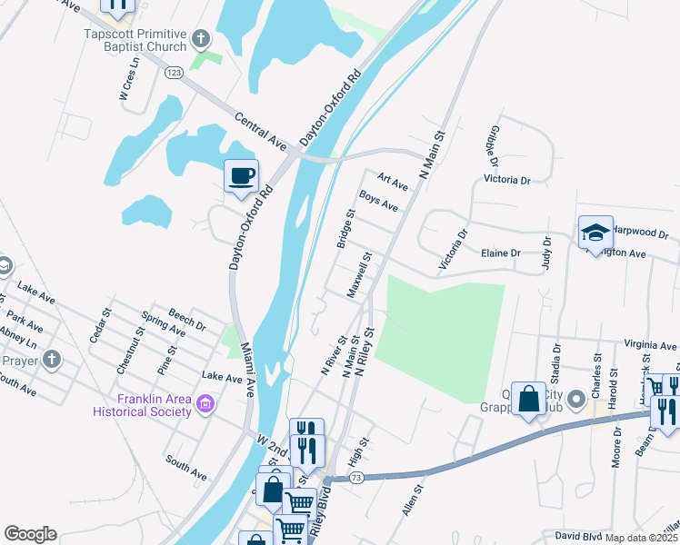 map of restaurants, bars, coffee shops, grocery stores, and more near 113 Vanhorn Avenue in Franklin